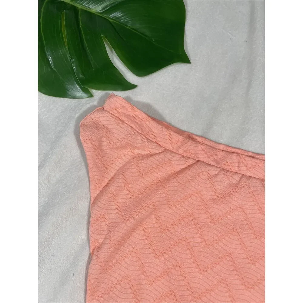 NEW $54 Becca French Cut Bikini Bottoms in Salmon Pink [‎ Large ] #4117